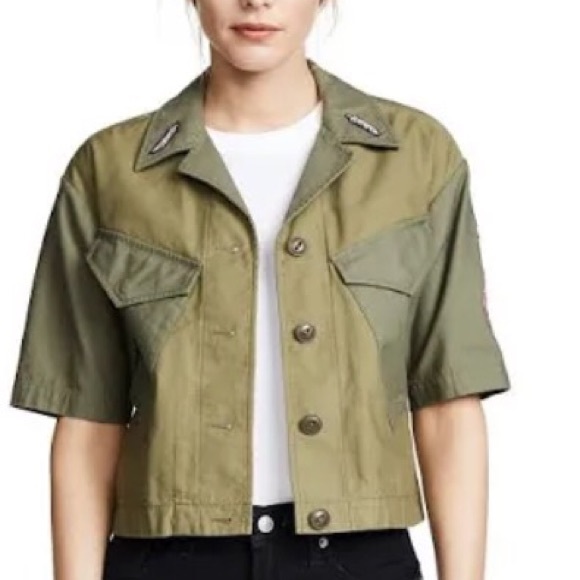 Rag and bone army green 3/4 button shirt/jacket women size XS BIN D - Picture 14 of 14